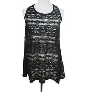 West‎ loop black lace beach medium cover up dress